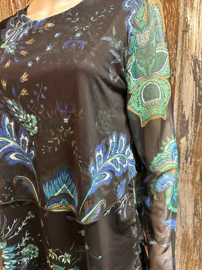 Desigual Size Extra Large Black Floral Print Dress