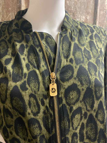 Michael Kors Size Medium Green Animal Print Jacket