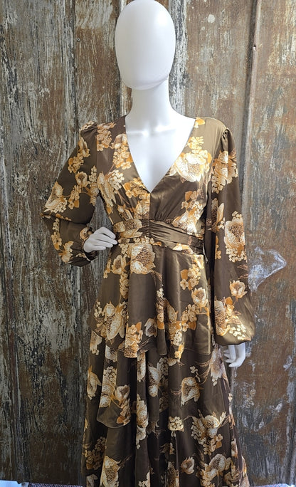 baltic born Size Large Brown floral print Dress