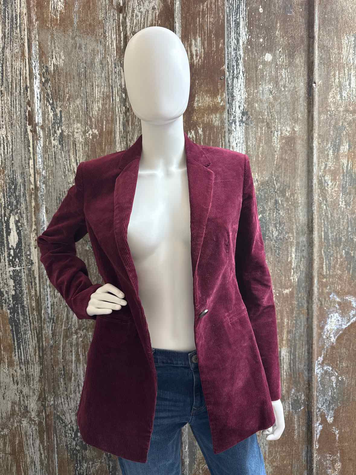 theory Size 2 (Extra Small) Burgundy Blazer
