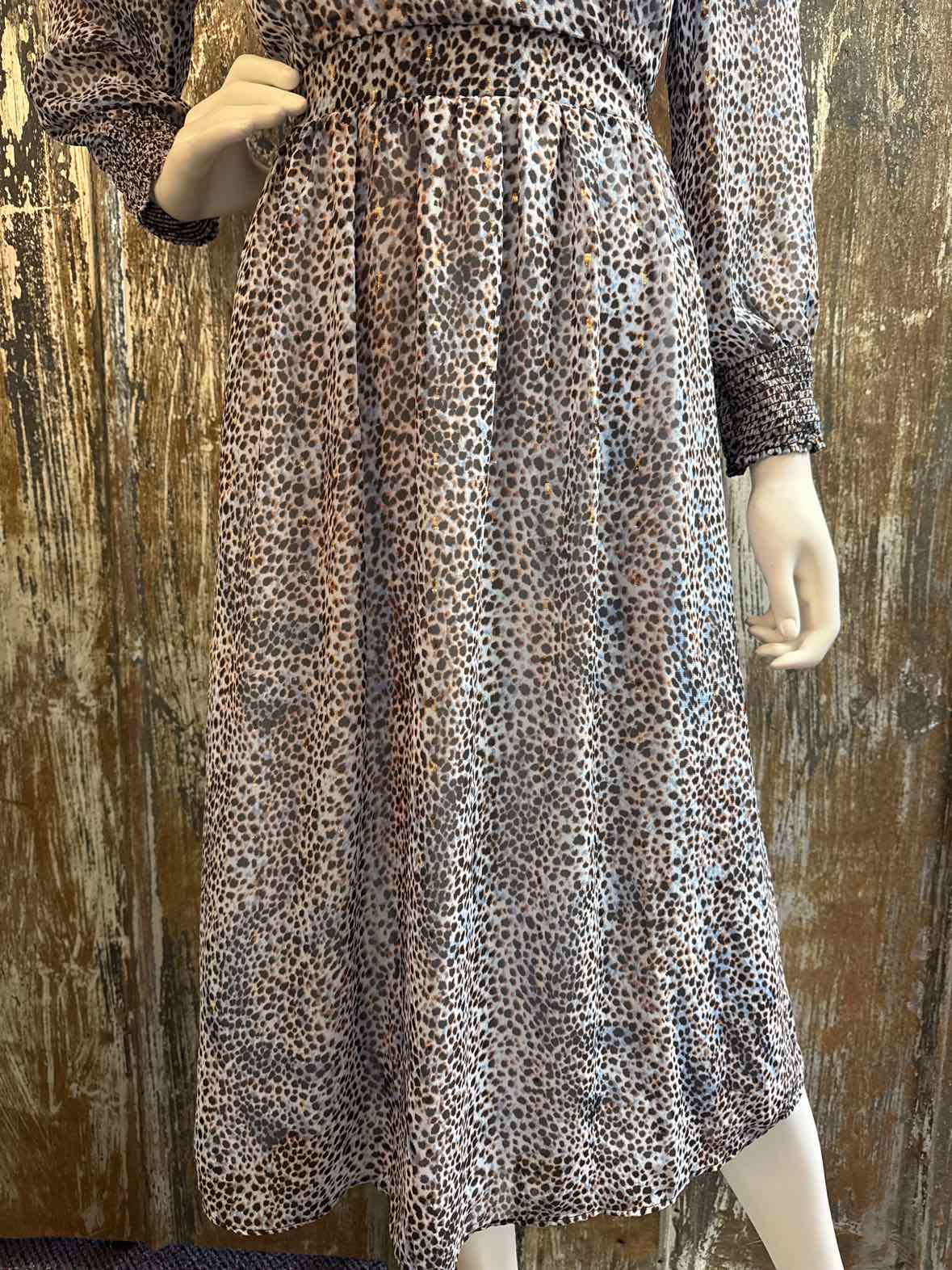 Talbots Size 8 Petite Blue Print Dress