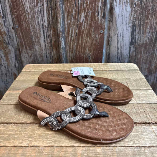 Patrizia by Spring Step 6 Silver & Gold Flipflops