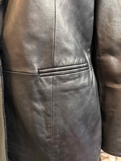 Denim & Co. Size Large Black Leather Jacket