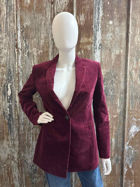theory Size 2 (Extra Small) Burgundy Blazer
