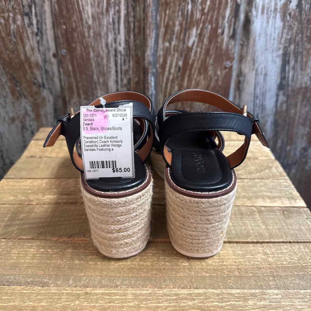 Coach 6.5 Black Sandals