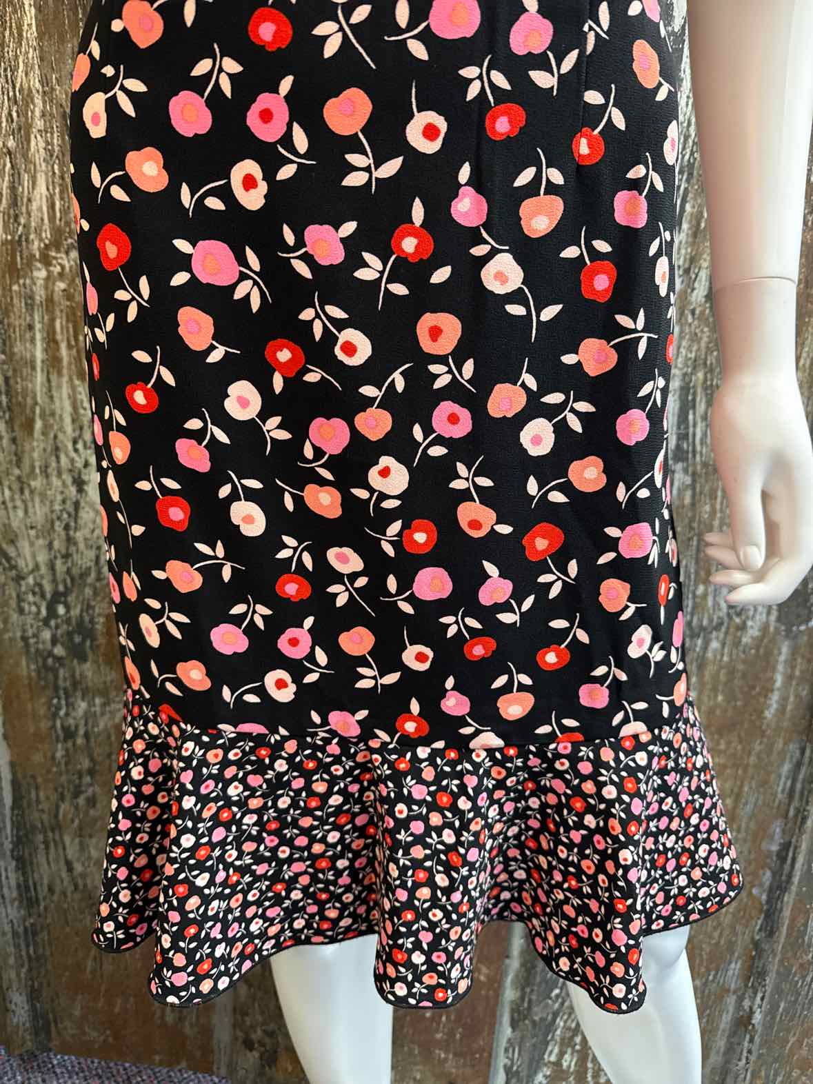 Talbots Size 8 (Medium) Black Floral Dress