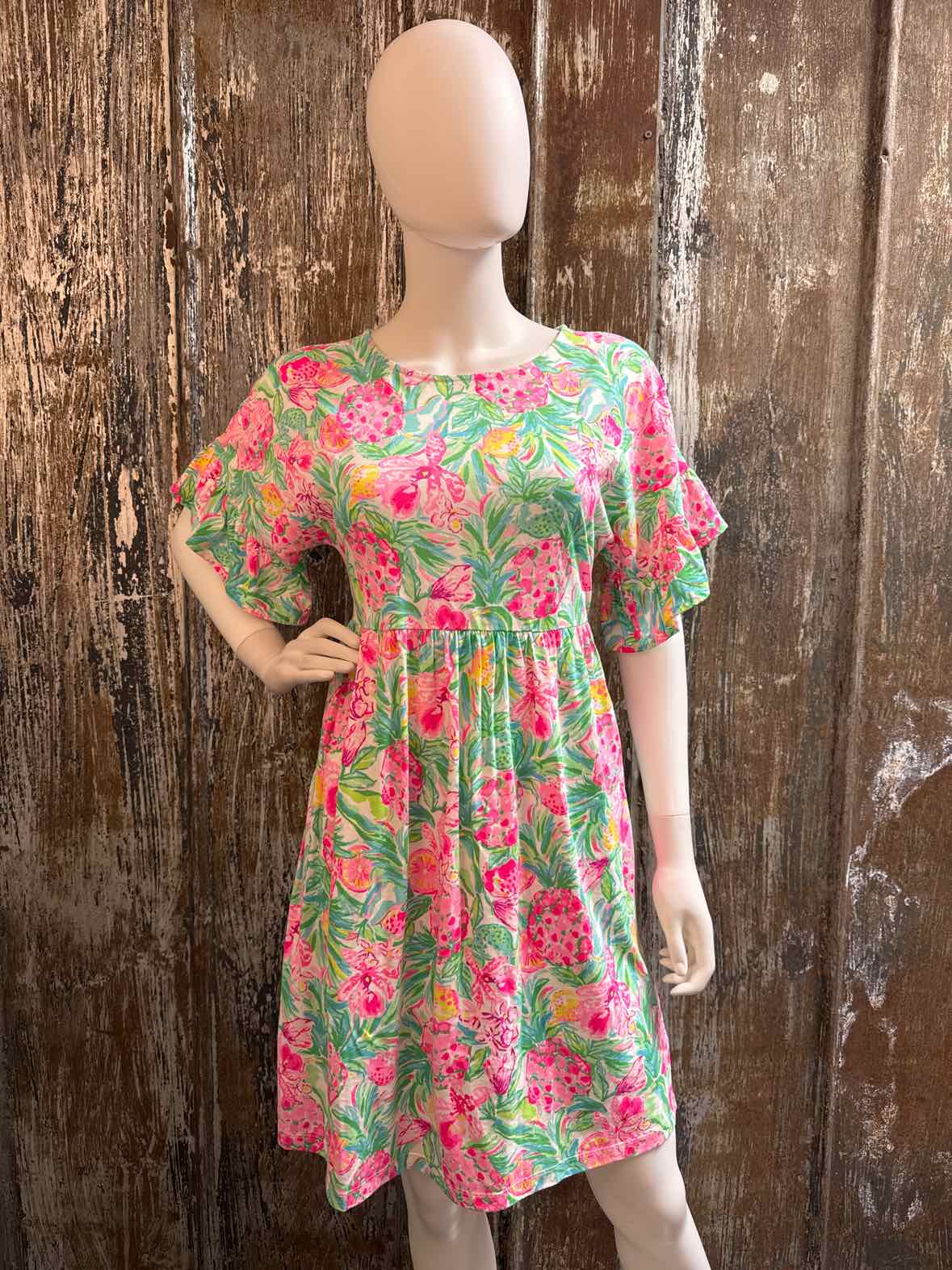Lilly Pulitzer Size extra small Pink & Green Floral Print Dress