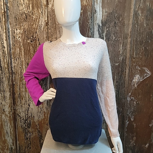 Lisa Todd Size 1X Navy/Gray/Pink Sweater