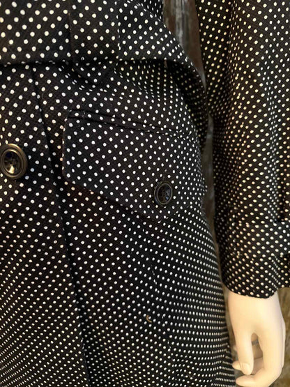 Tommy Hilfiger Size extra small Black polka dot Trenchcoat