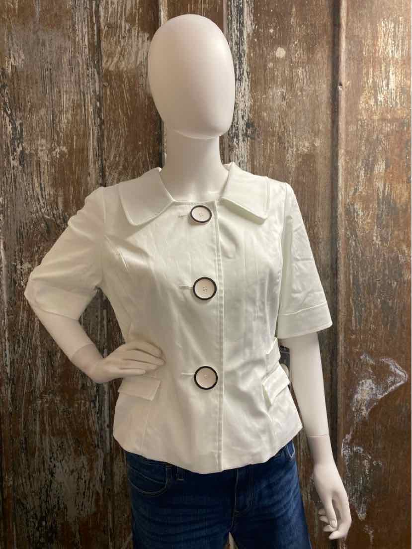 Style & Co. Size 12 Petite (Large Petite) White Jacket
