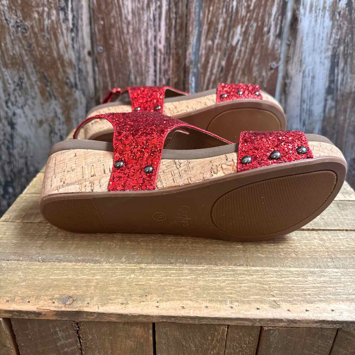 Botique by Corkys 9 Red Sandals