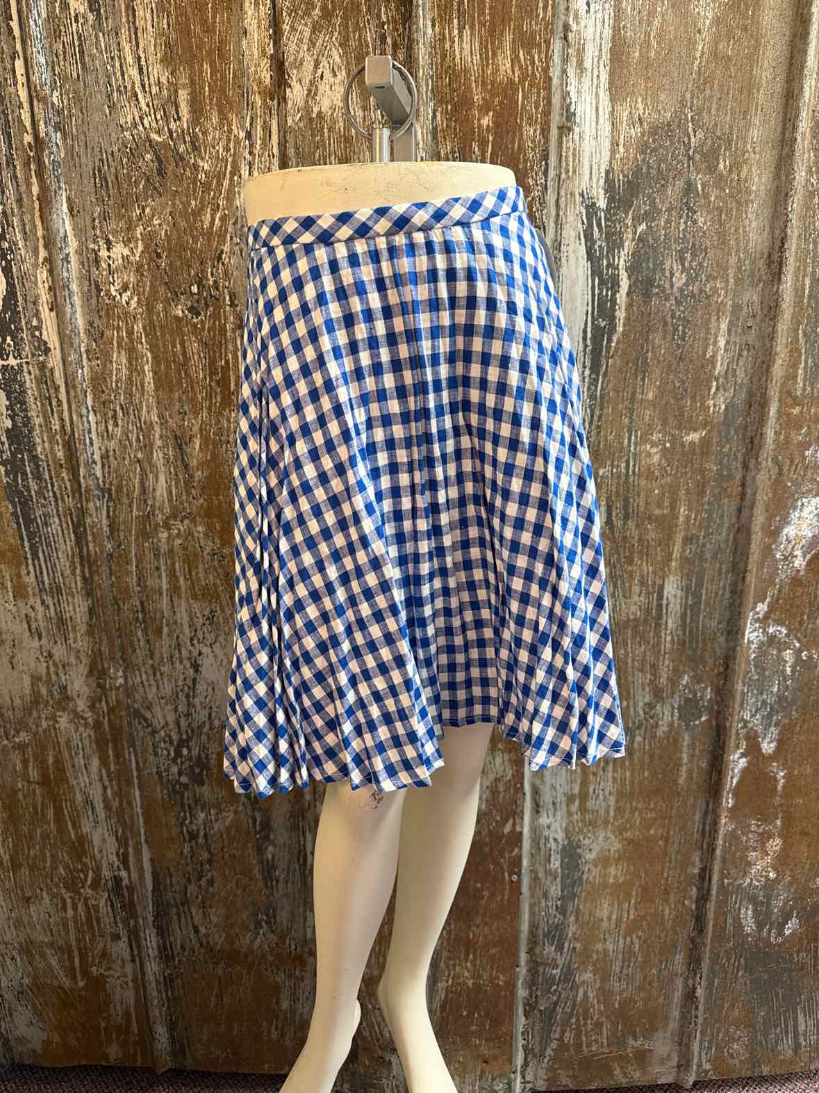 J. Crew Size 6 (Small) Blue Check Skirt