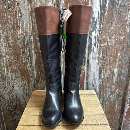 Arizona 8.5 Wide Calf Black/Brown Boots