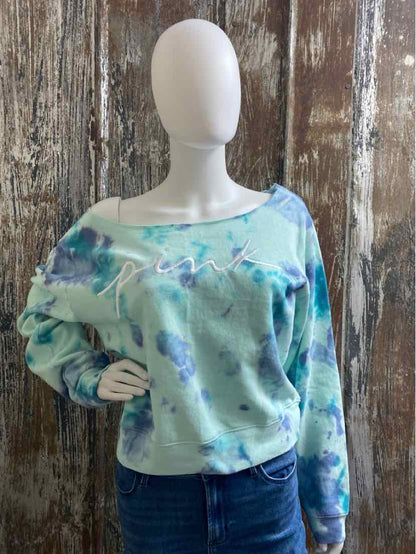 Pink Size Large Blue Tie Dyed Sweatshirt