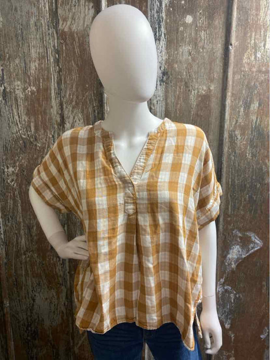 Madewell Size Large Brown Check tops