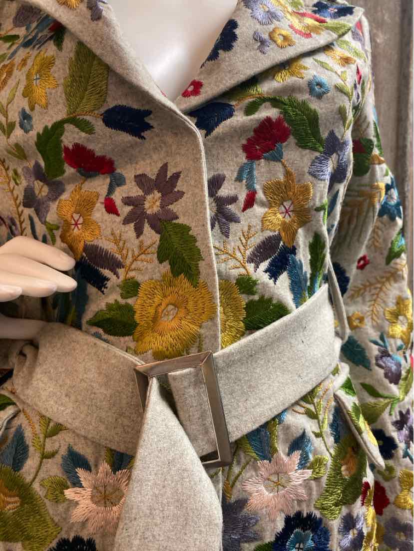 Biya by Johnny Was Size small Multi Color Floral Trenchcoat
