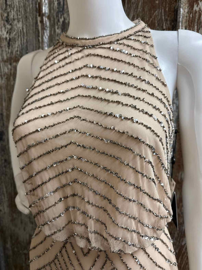 Adrianna Papell Size 4 Tan Evening Dress