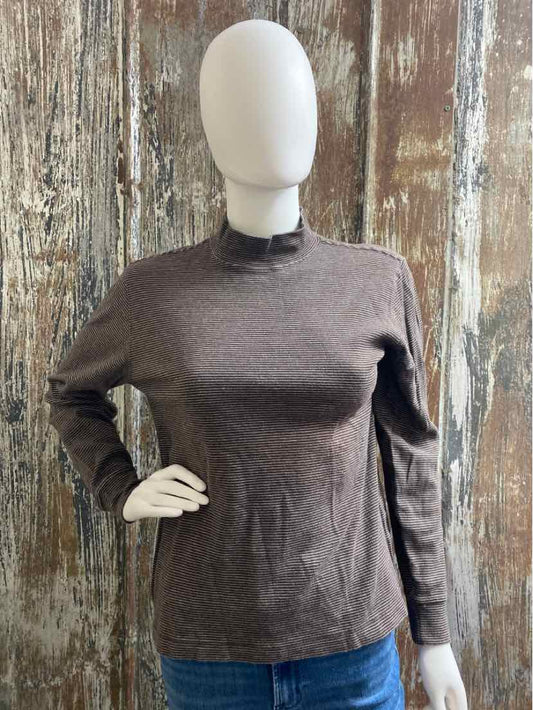 Lands End Size small Brown stripe tops