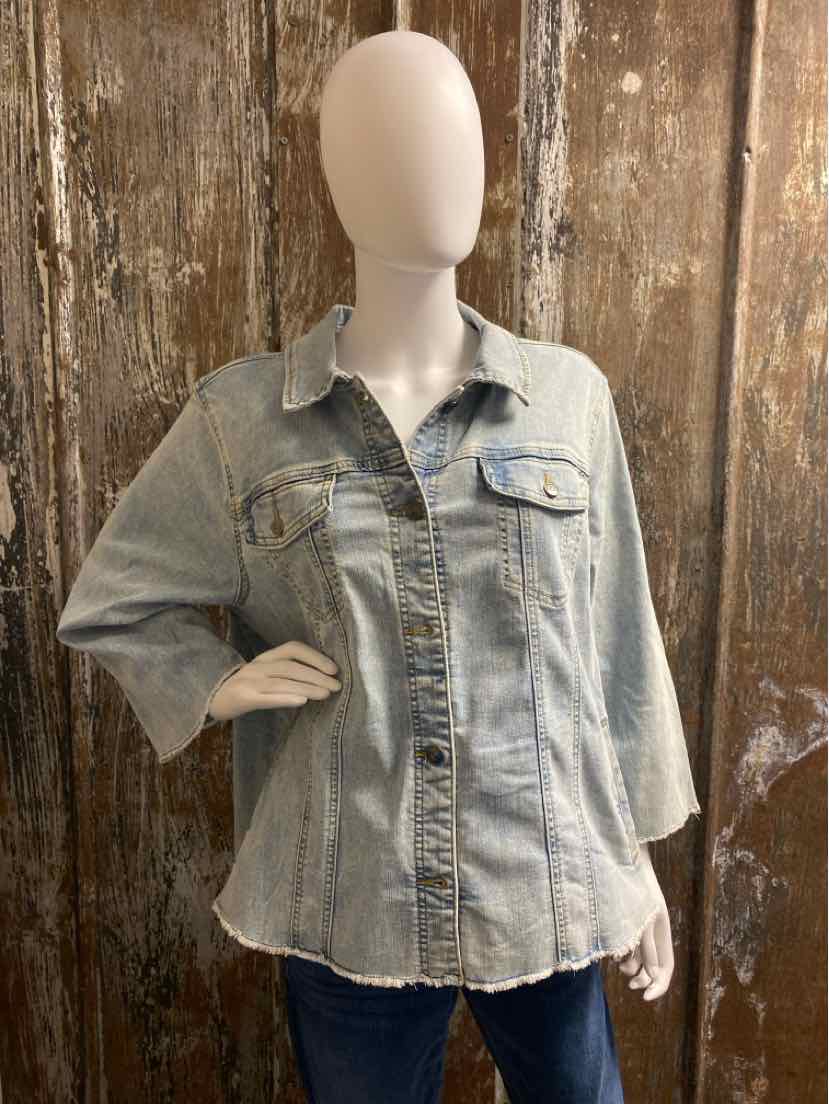 Logo Size 18 (1X) Denim Jean Jacket
