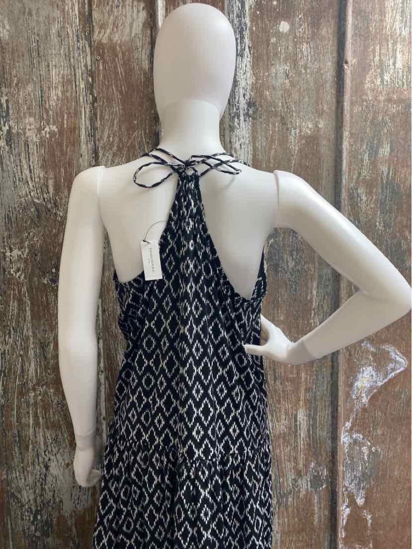 Banana Republic Size Large Black Print Dress
