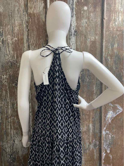 Banana Republic Size Large Black Print Dress