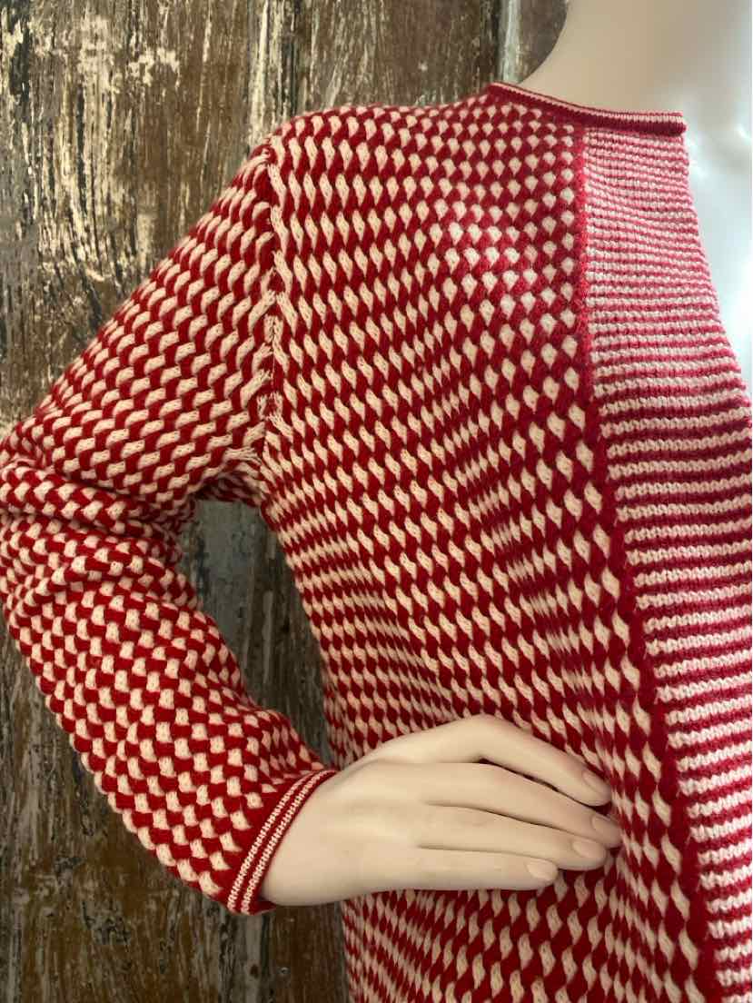 Talbots Size Small Petite Red/White Cardigan