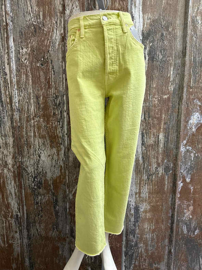 Mother Denim Size 6 Chartreuse Jeans