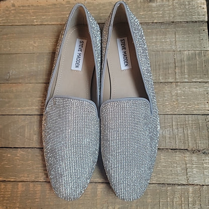 Steve Madden 9 Silver Rhinestone Shoes