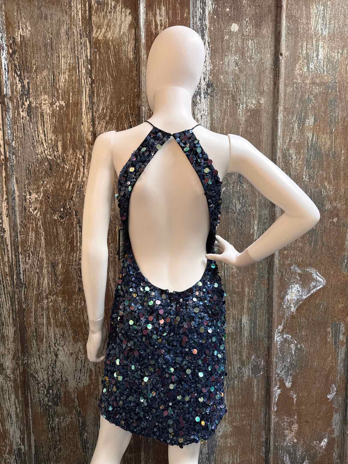 Aqua Dresses Size 8 (Medium) Blue Sequin Dress