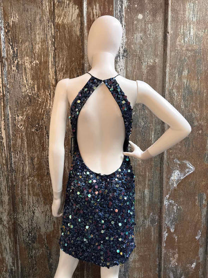 Aqua Dresses Size 8 (Medium) Blue Sequin Dress
