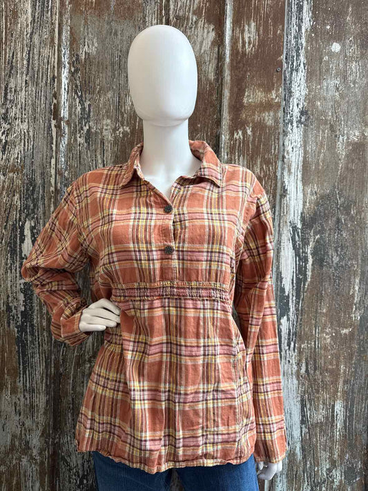 Woolrich Size Extra Large Orange Plaid tops