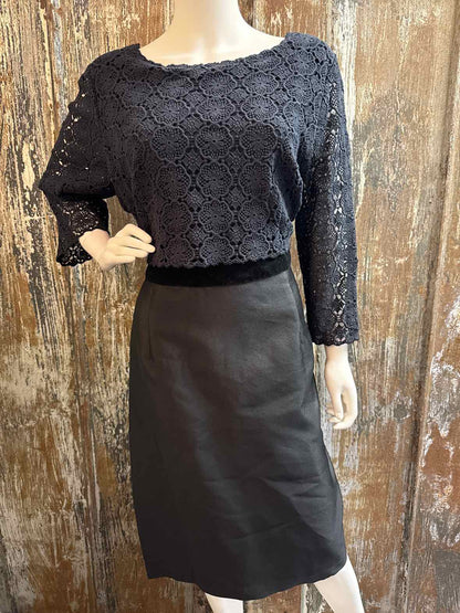 Boden Size 16 Long (Extra Large) Navy/Black Evening Dress
