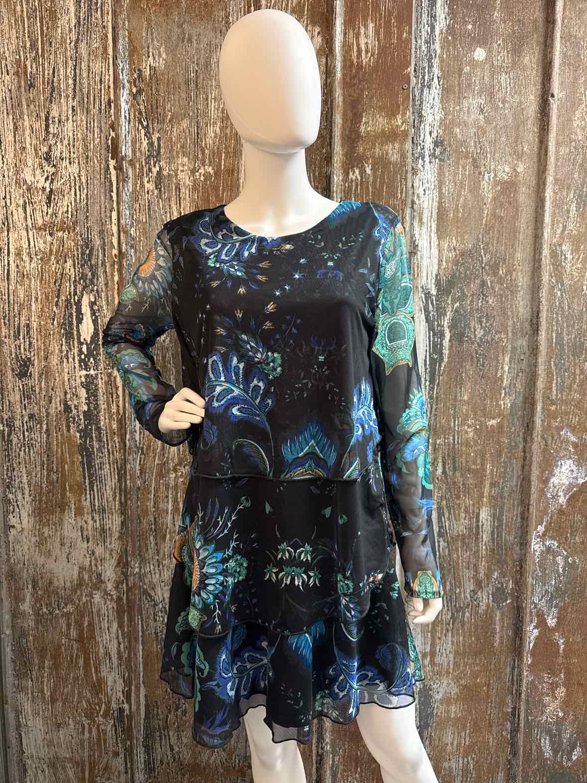 Desigual Size Extra Large Black Floral Print Dress