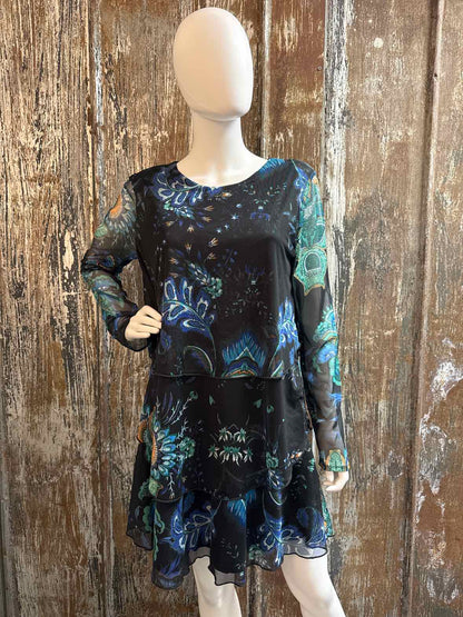 Desigual Size Extra Large Black Floral Print Dress