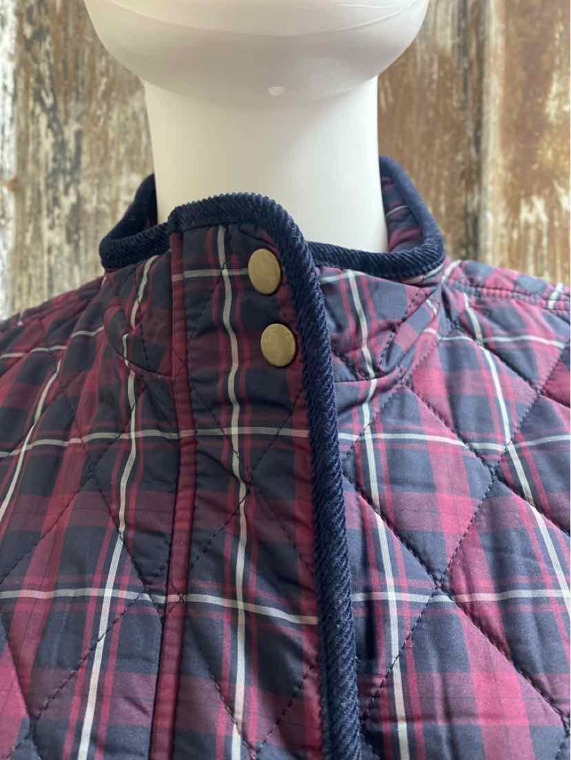 Talbot's Size Medium Navy/Red Plaid Vest