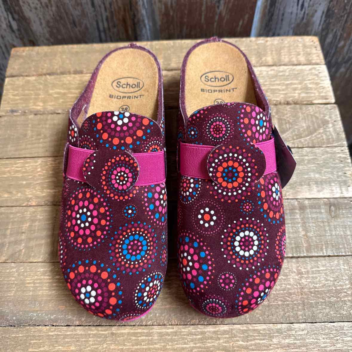 Scholl 8 Burgundy print Shoes