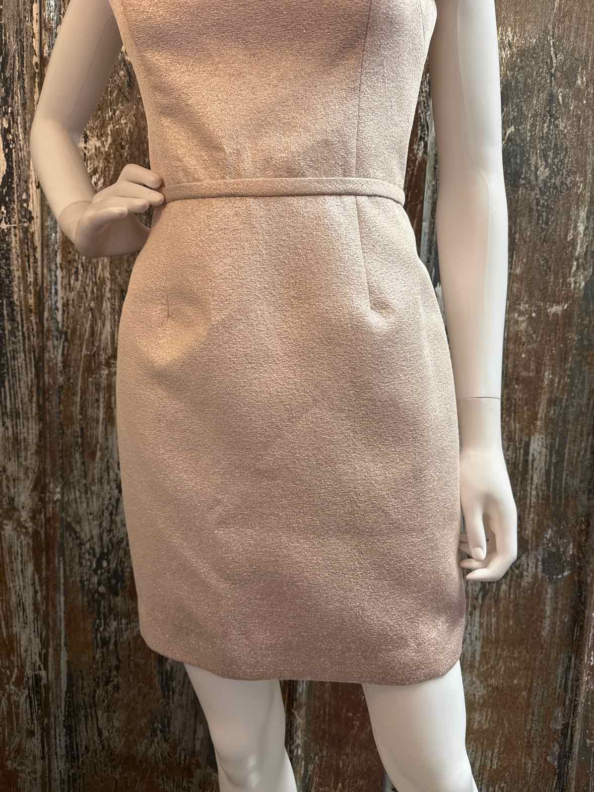 Teri Jon Size 4 (Small) Rose Gold Metallic Dress