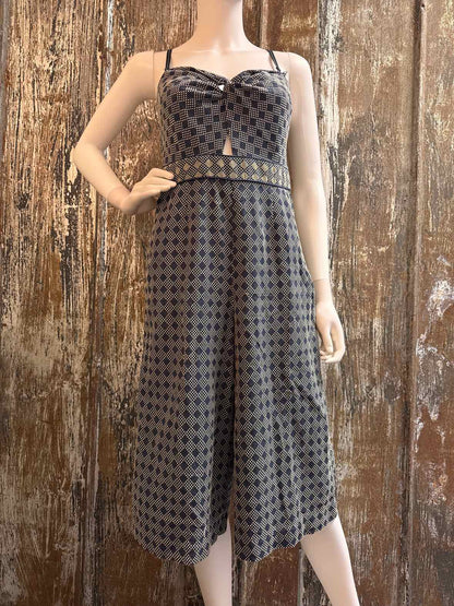 Elevenses Size 4 (Small) Navy Print Jumpsuit