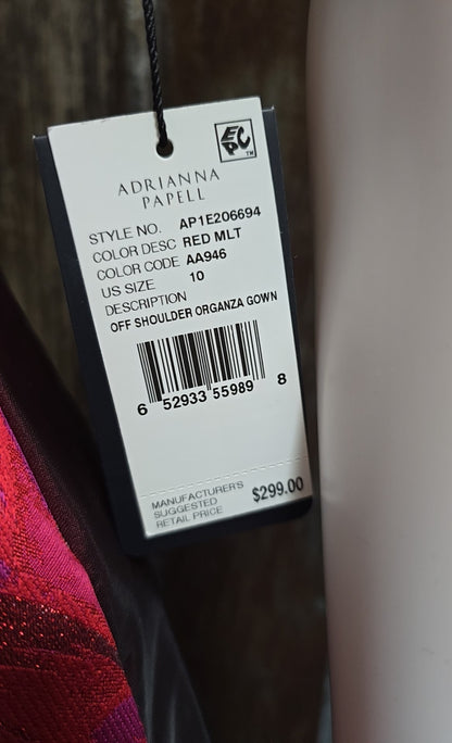 Adrianna Papell Size 10 (Medium) Purple & Red Print Dress