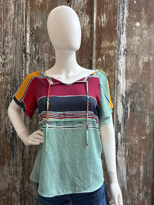 Loft Size Small Petite Green stripe tops