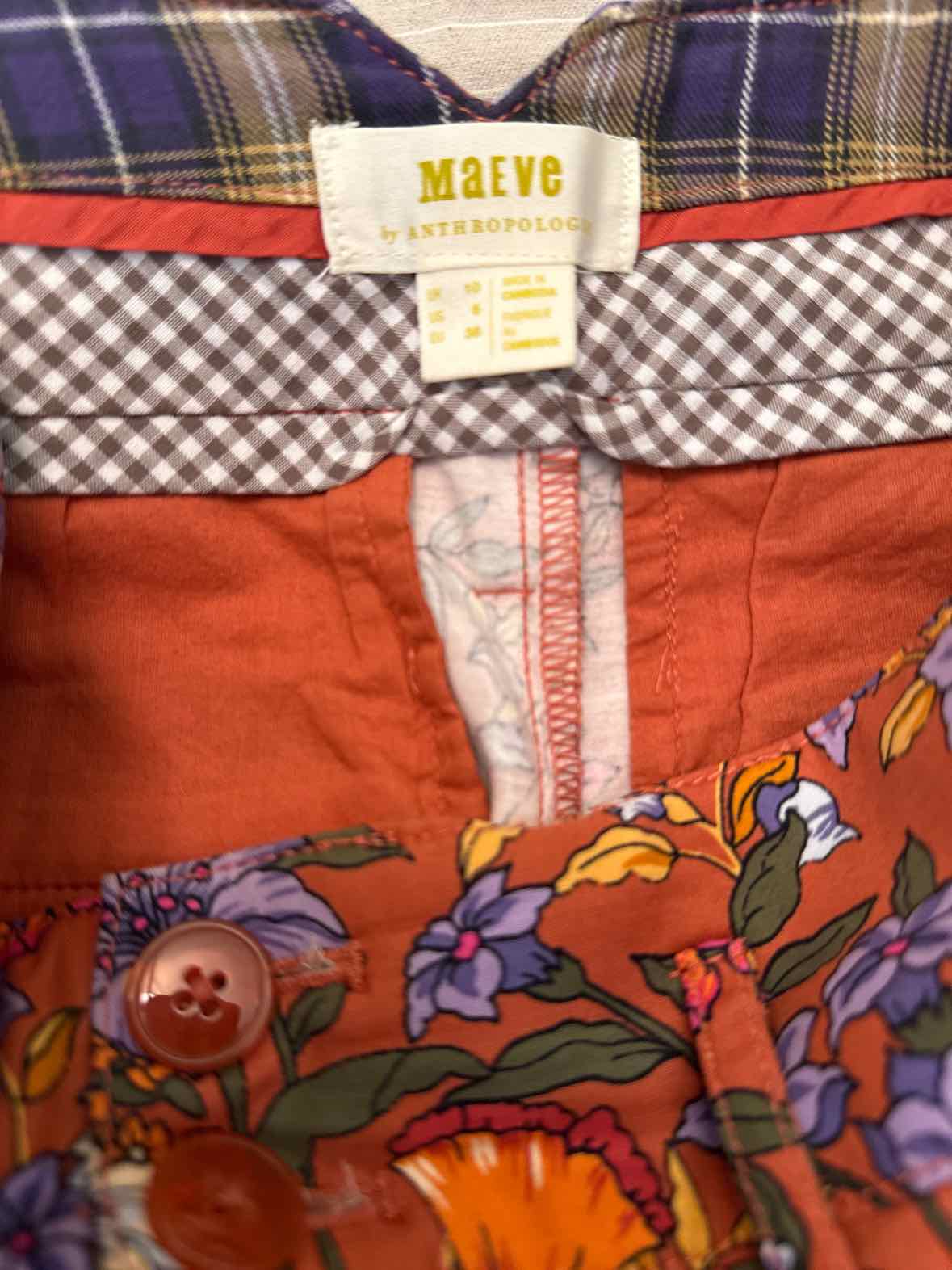 Maeve by Anthropologie Size 6 Brown floral print Pants