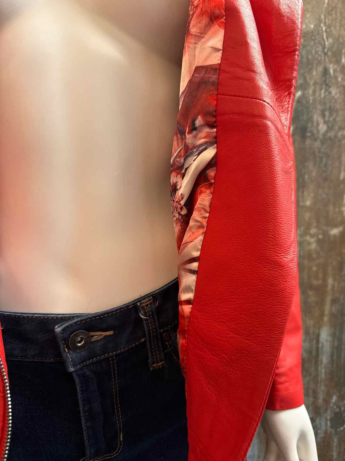 Roberto Cavalli Size Extra Large Red Vintage Leather Jacket