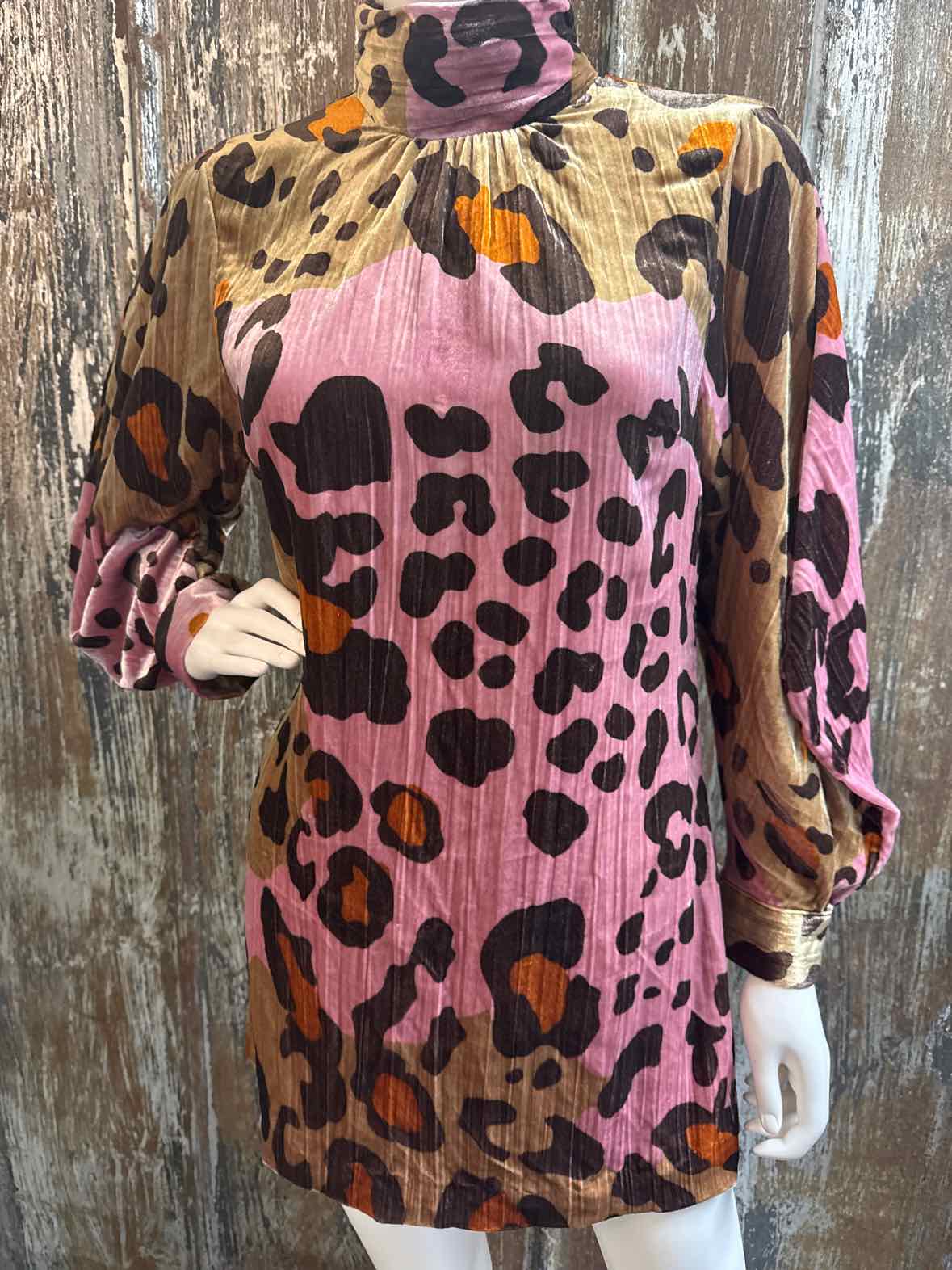 Anthropologie Size 6 Petite (Small Petite) Pink & Brown Print Dress