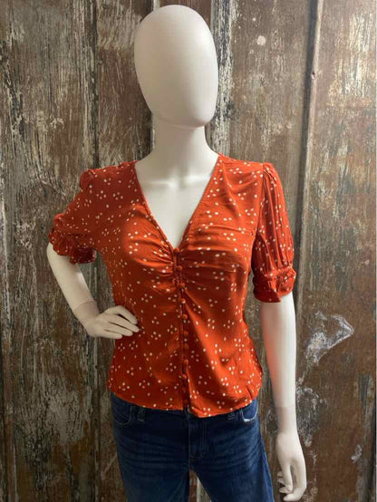 Madewell Size 10 (Medium) orange polka dot tops