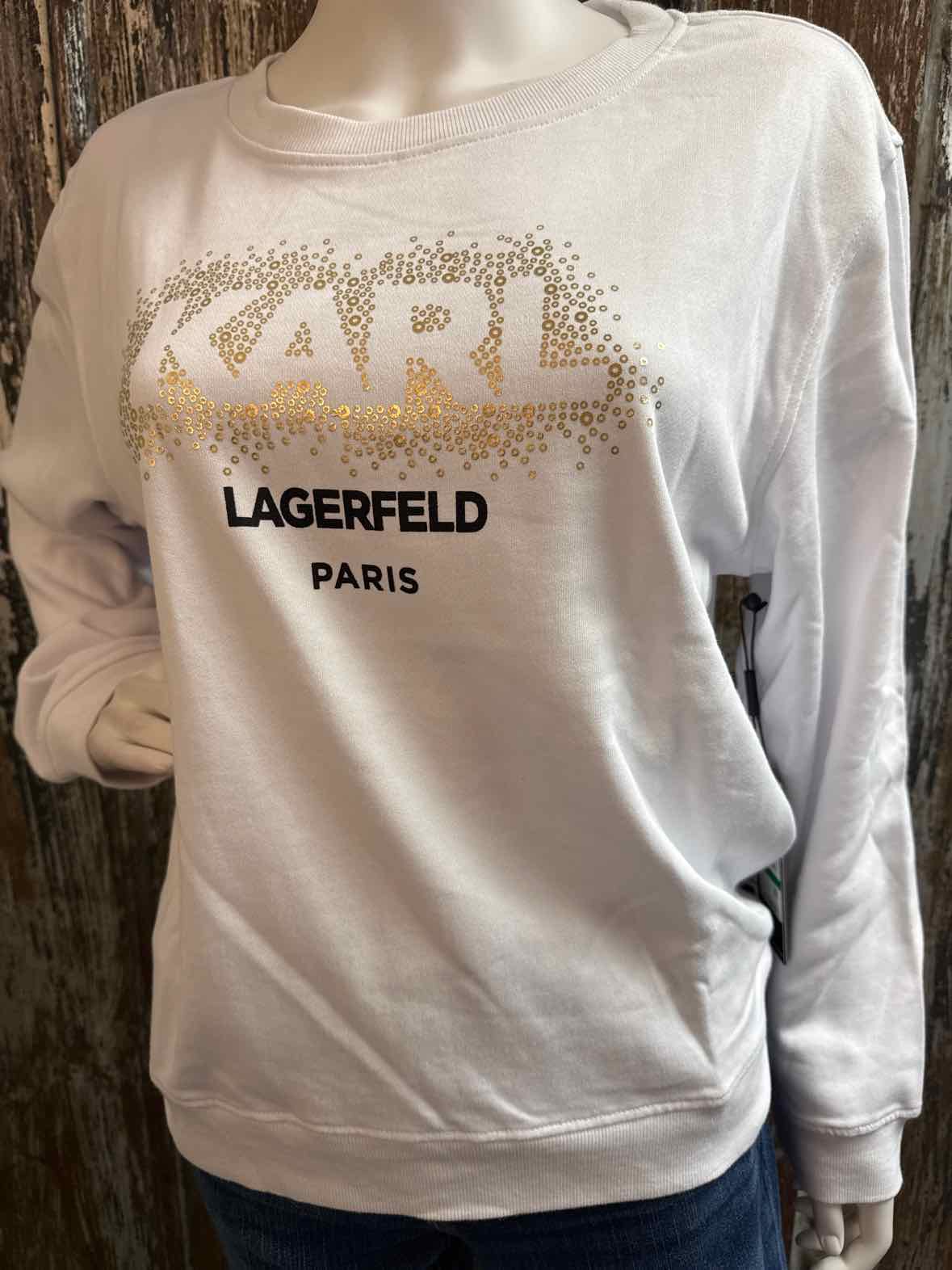 Karl Lagerfeld Size Large White Sweatshirt