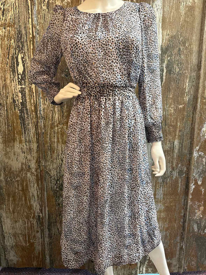 Talbots Size 8 Petite Blue Print Dress